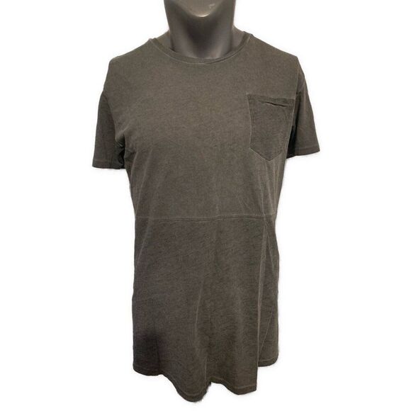 Scotch Soda Mens Solid Charcoal Gray Crew Neck Short Sleeve T Shirt Top Large - Picture 1 of 5